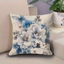 1 件花卉 3D 印花枕套/靠垫套，3 种尺寸可选，沙发和地板装饰（不含枕芯） - 彩色 - 查看 11