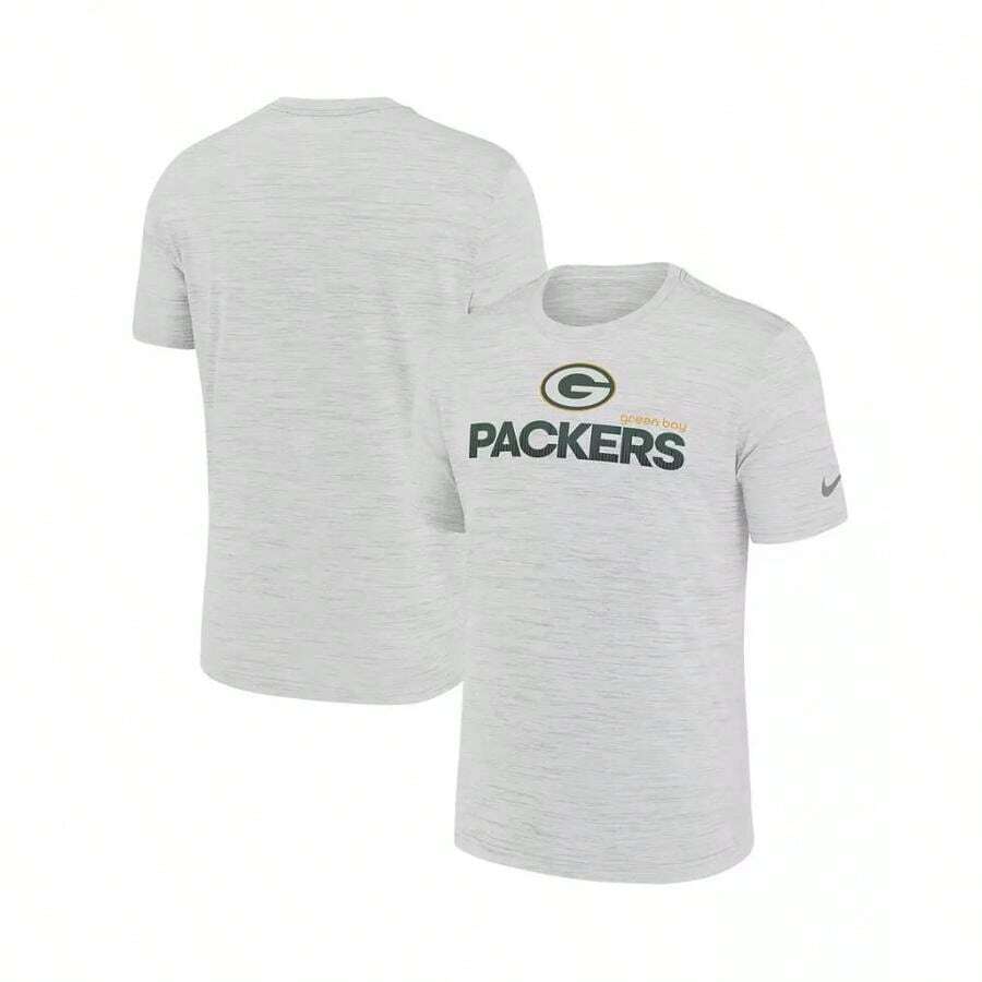 Nike Men's White Green Bay Packers Blitz Velocity Modern Performance T