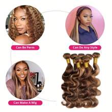 1 paquete de cabello humano brasileño con ondas y resaltado P4/27 - S4/27 - Ver 11