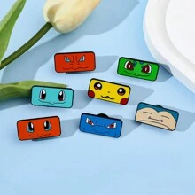 pokemon Pokemon 1/7 szt. Anime kreatywny kwadratowy Pikachu broszka słodki Charizard emalia pin plecak odzież biżuteria metalowe odznaki akcesoria prezenty dla przyjaciela akcesoria do sukienki pin na ubrania torba urok szkoła