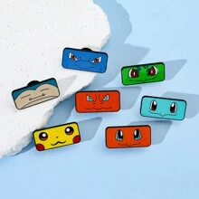 pokemon Pokemon 1/7 szt. Anime kreatywny kwadratowy Pikachu broszka słodki Charizard emalia pin plecak odzież biżuteria metalowe odznaki akcesoria prezenty dla przyjaciela akcesoria do sukienki pin na ubrania torba urok szkoła