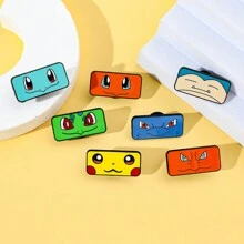 pokemon Pokemon 1/7 szt. Anime kreatywny kwadratowy Pikachu broszka słodki Charizard emalia pin plecak odzież biżuteria metalowe odznaki akcesoria prezenty dla przyjaciela akcesoria do sukienki pin na ubrania torba urok szkoła