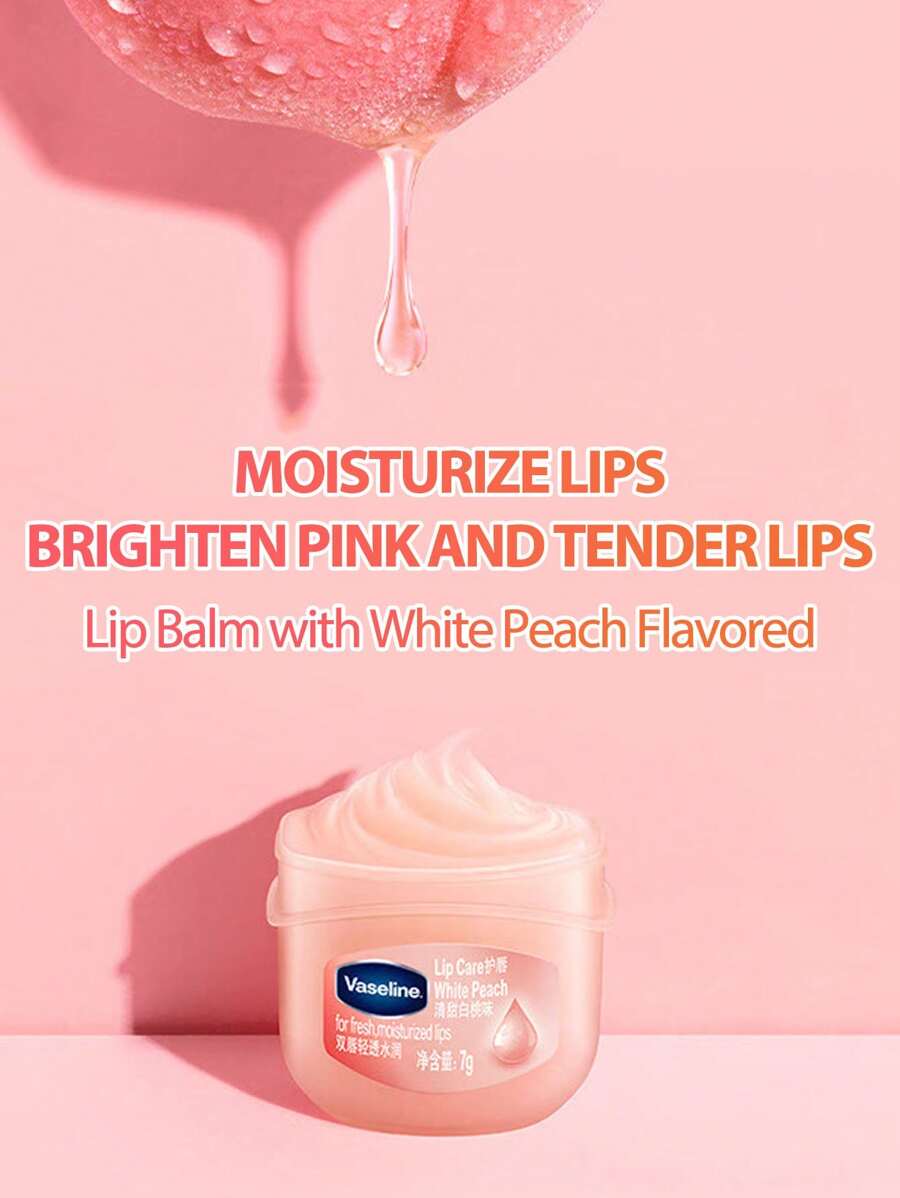 Vaseline Lip Care Balm 7g With White Peach Flavored Mini Lip Balm