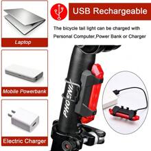 2pcs Bike Front & Rear Light Set, Aluminum Alloy High Brightness Front Light USB Rechargeable, Mountain/Road Bike Night Riding Tail Light