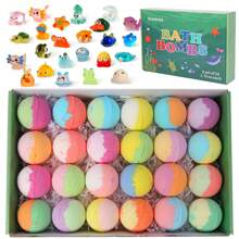 24pcs/Box 50g Aromatherapy Bath Bomb Fizzers With Essential Oils, Plant Extracts Handmade Spa Bath Salts, Great Gift Idea For Mom, Women, Men, Birthday