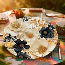 Printed Placemat Cover 35cm Table Setting Placemat Flowers Floral Placemat Placemat Sousplat Decoration - SFLS0018 - Xem 2