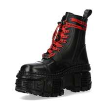 New Rock Punk Platform Leather Boots-WALL126CCT-C1 - 黑色 - 查看 5