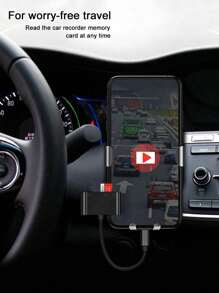 Lector de tarjetas 3 en 1 tipo C, adaptador multifuncional OTG 2.0 para unidad flash SD/TF/USB para portátil/teléfono inteligente tipo C - Negro - Ver 2