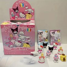Sanrio 1 pieza o 4 piezas de borrador de estilo aleatorio de , , , - Caja misteriosa con bolsa de gato de dibujos animados adorable, regalo de artículos de oficina (algunas partes pueden ser aleatorias)