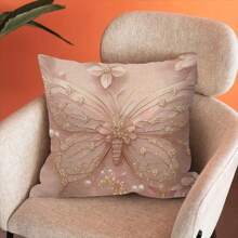 1pc Pink Butterfly 3D Print Pillow Cover, 3 Size Options For Sofa, Tatami Decor (Pillow Insert Not Included) - Multicolor - View 12