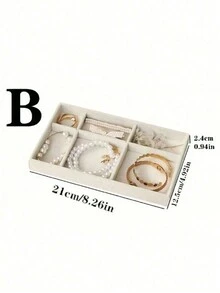 1-8 件天鹅绒珠宝托盘、多功能储物盘、珠宝盒、整理抽屉、展示板、储物盒、翻盖盒、易于分类、节省空间、可拆卸隔板、适用于梳妆台、抽屉、浴室、卧室、客厅、旅行、书桌、架子，适用于室内、家庭、派对、舞会、办公室、母亲节礼物、送给朋友的礼物、送给女朋友的礼物、送给家人的礼物、送给老师的礼物、送给同事的礼物、万圣节礼物、圣诞节礼物 - 彩色 - 查看 10