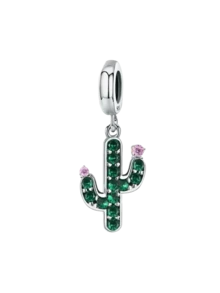 1pc Fashionable Cactus Pendant Bead, Suitable For Women's Bracelet, Bangle DIY Jewelry Making And Daily Outfit Accessories, Also Suitable For Girls To Wear. - Silver - View 4