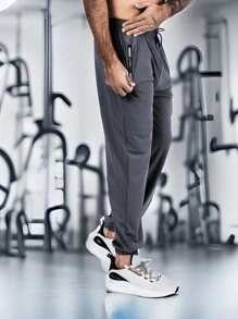 Iced Fabric Pants With Zipper Pockets - Gris Oscuro - Ver 3