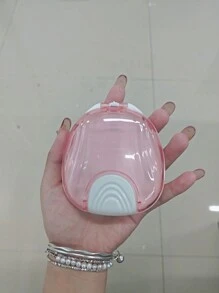 1 Pc Shell-Inspired Retainer Case, Press-Type Switch, Orthodontic Dental Case, Durable Mouth Guard, Night Guard, Teeth Aligner Holder, Portable Storage Container For Braces,Retainer Case, Portable Large Retainer Cases For Retainer And Denture Storage Tight Light And Easy - Coral Pink - View 9