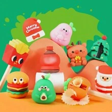 圣诞装饰 1 件快餐炸薯条、汉堡和苏打水形状铅笔刀、圣诞老人和树铅笔刀、桃子、鳄梨、菠萝铅笔刀、便携式水果铅笔刀、返校、创意、节日礼物 - 彩色 - 查看 10