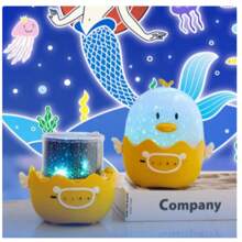 Cute Duck Starry Sky Projector Lamp Creative Cartoon Ornament Student Decorative Night Light - 黃色 - 查看 9