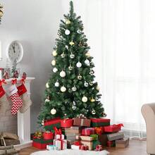 7.5ft PVC Hinged Green Tree7.5ft Christmas Tree With Lights, Realistic Fir Christmas Tree Prelit With 1746 Branch Tips, 550 Warm Lights And Metal Stand, Aritificial Christmas Tree, Árbol De Navidad - xanh lá cây 7,5ft - Xem 7