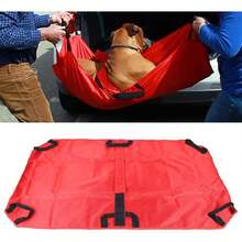 CNCEST Transport Stretcher For Dogs 110kg Load Emergency Pet Carrier With Strap Foldable Emergency Animal For Animal Medical Injury Rescue Disability - Red and Black - View 4