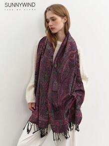 1pc Paisley Pattern High Quality Scarf Shawl Winter Fall - Black - View 7