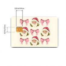 圣诞节信用卡贴纸封面无气泡，超薄信用卡贴纸，信用卡防水乙烯基保护贴纸，适用于钥匙、交通、借记卡、信用卡、礼物和奖励、圣诞礼物上的有趣工艺贴纸（圣诞气氛、圣诞老人、圣诞树、圣诞袜） - 彩色 - 查看 3