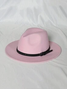 1 件装女士复古纯色柔软贝雷帽带丝带腰带装饰，高品质宽边帽，男女通用户外防晒帽，情侣款 - 彩色 - 查看 17