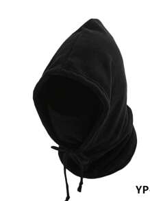 1pc Polyester Fleece Adjustable Beanie, Windproof Neck Warmer Scarf Gaiter For Outdoor In Autumn/Winter, Solid Color - One Piece Warm Hat, Neck Protector, All-in-one Pullover Hat - View 4