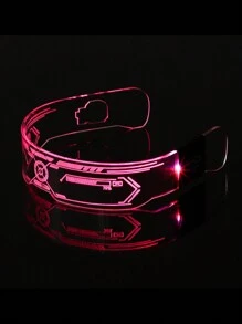 1 Pair Colorful LED Glowing Glasses, Cyberpunk Sci-Fi Style Glasses For Party, Bar, Rave, Atmosphere, Flashing LED Eyes, Party, Music Festival, Techno