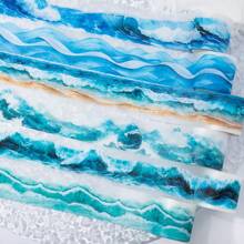 have a good day 1 Roll Wave Theme Laser Stickers On Roll Cutting Decor Scrapbooking Personalized Hand Account DIY Journaling Collage Card Material Office & School Supplies Back To School - 1 Volume - View 11