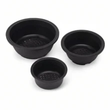 3pcs韩式盆栽多肉大花盆拼盘盆多肉大花盆浅盆大号生石花玉露组花盆 - 黑色 - 查看 6