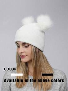 1 chiếc mũ len dệt kim co giãn, mũ len dệt kim đôi phong cách hip hop thời trang đường phố, mũ rộng vành không vành mùa đông thu - mũ dệt kim - Xem 1