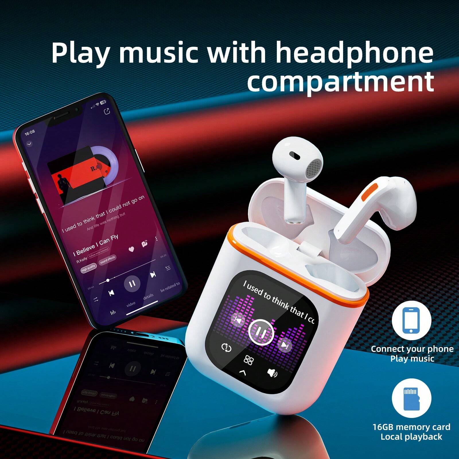 Wireless Earbuds, Bluetooth 5.3 Ear Buds LED Power Display Headphones