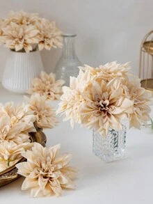 5 bông hoa lụa thược dược nhân tạo 12cm 4,7 inch dùng để trang trí nhà cửa, hoa cưới, trang trí phòng cưới, hoa tiệc cô dâu, quà tặng cho cặp đôi ngày lễ tình nhân, trang trí lễ cưới hoặc sự kiện - Nhiều màu - Xem 1