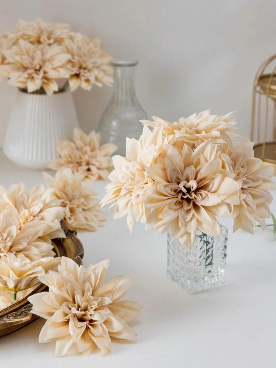 5 bông hoa lụa thược dược nhân tạo 12cm 4,7 inch dùng để trang trí nhà cửa, hoa cưới, trang trí phòng cưới, hoa tiệc cô dâu, quà tặng cho cặp đôi ngày lễ tình nhân, trang trí lễ cưới hoặc sự kiện - Nhiều màu - Xem 1