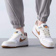 Nike Full Force Low Casual Sneakers - Men's, Comfortable, Versatile, Cushioned, Low-Top, Brown/White/Tan, HJ3485-121
