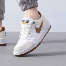 Nike Full Force Low Casual Sneakers - Men's, Comfortable, Versatile, Cushioned, Low-Top, Brown/White/Tan, HJ3485-121