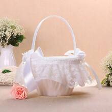 1pc Nơ ren Giỏ hoa cầm tay phù dâu Giỏ hoa cưới - Nhiều màu - Xem 6