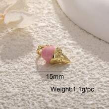 1 bộ trang sức mặt dây chuyền mạ vàng mini hình bướm, trái tim, lá, hoa, trái cây, bánh, mặt trăng, dâu tây, bánh rán, vương miện, ớt ngọt ngào lãng mạn màu hồng, quà tặng cho bạn gái, tiệc tùng - Hồng - Xem 10