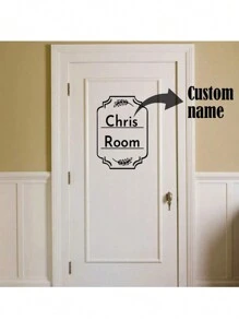 1pc,Custom Door Stickers - Personalized Door Stickers - Custom Decals - Room Door Decals, Valentine Day, Valentine Day Decor Gifts Birthday Graduation,Graphic Print - Black - View 2