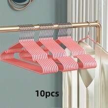 10/20/30/40件成人非不锈钢豪华静音衣架，家用晾衣架，奢华柔和色，无角度悬挂，防弯曲涂层晾衣架