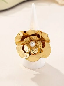 1 套 3 件时尚 2024 新款复古花卉项链耳环戒指套装，精致优雅奢华项链珠宝套装，时尚百搭配饰，适合女性派对和日常穿着 - 首飾套裝 - 查看 2