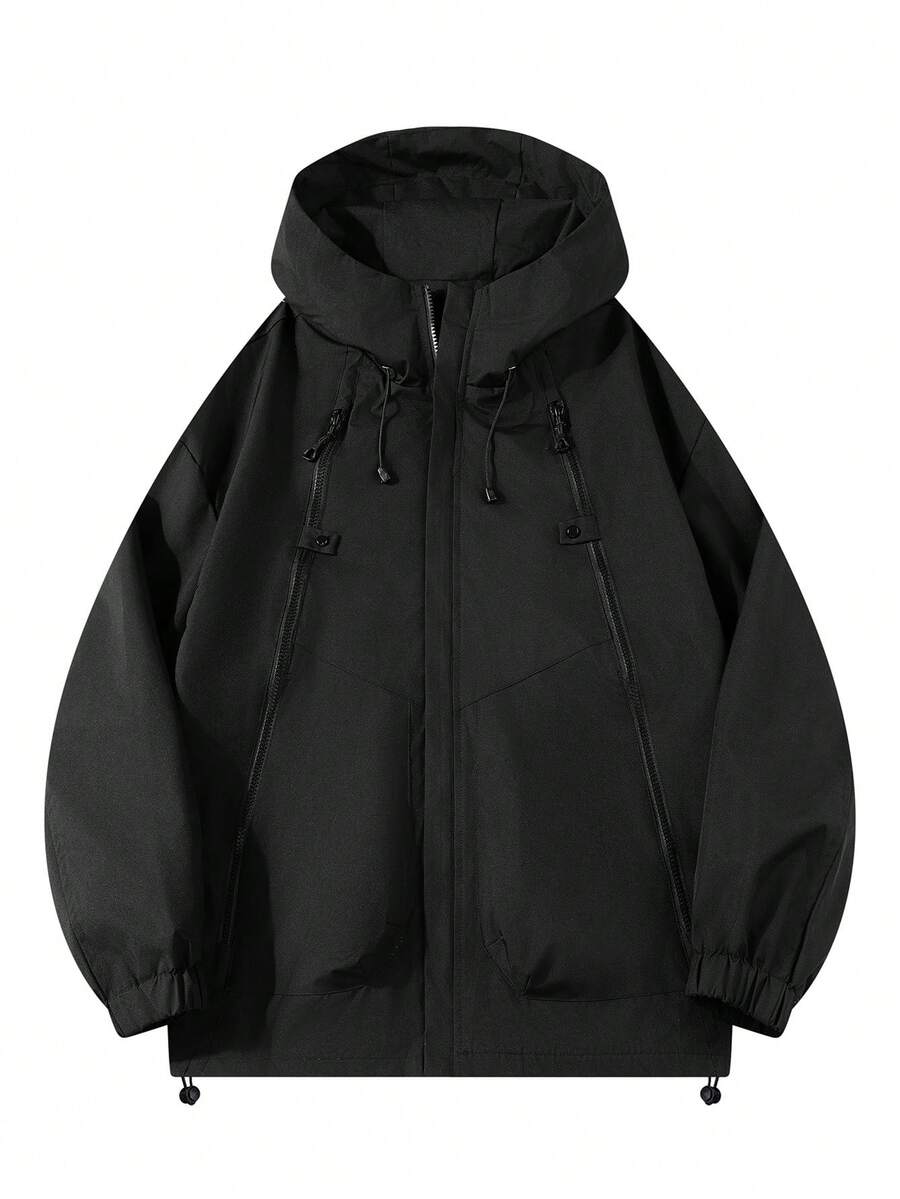 Men's New Waterproof Jacket With Hood And Windproof Design SHEIN UK