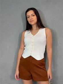 Shorts Lisa Fk Fashion - Cà phê nâu - Xem 3