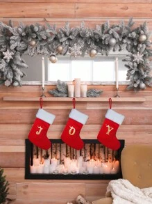 1 PEÇA, Meias de Natal, Meia de Natal Tricotada com Inicial, Meia de Natal com Monograma, Meia de Natal Média Personalizada com Inicial de 12 Polegadas, Meia de Natal Personalizada com Letra de A-Z, Meia de Natal Tricotada Vermelha, Meia de Natal Personalizada com Inicial, Meias de Natal Personalizáveis, Meia de Natal Personalizada para Decoração de Casa