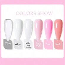 XEIJAYI 2 件装 100 克聚氨酯指甲油 UV LED 固化美甲凝胶丙烯酸水晶指甲延长凝胶适用于家庭美甲沙龙 DIY - 淺粉色 - 查看 7