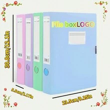 55mm Thick Morandi Color File Box, A4 Folding File Storage Box, Document Box, Certificate Box, Record Box, File Folder - Set-morandi-file Box-255/5pcs - View 2