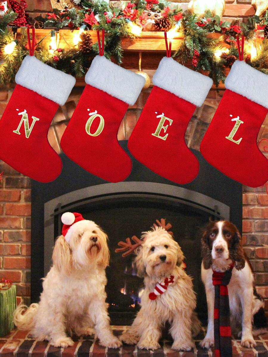 1 PEÇA, Meias de Natal, Meia de Natal Tricotada com Inicial, Meia de Natal com Monograma, Meia de Natal Média Personalizada com Inicial de 12 Polegadas, Meia de Natal Personalizada com Letra de A-Z, Meia de Natal Tricotada Vermelha, Meia de Natal Personalizada com Inicial, Meias de Natal Personalizáveis, Meia de Natal Personalizada para Decoração de Casa