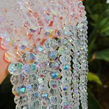 Hạt pha lê nhân tạo AB màu xanh hồ 4/6/8/10mm, tự làm cho vòng tay, hoa tai, vòng cổ, đồ dùng làm đồ trang sức - hồ xanh ab - Xem 2