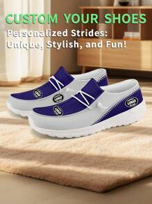 1 Pair Baltimore Baseball Custom Loafers, Personalized Name Loafers, Custom Chunky Sole Loafers Of E-TPU, Personalized Fabric Shoes, Photo Loafers, Tailored Loafers For Women And Men, Unique Sports And Casual Footwear, Gifts For Groomsmen, Anniversaries, Valentine's Day, Birthdays, Weddings, Best Friend Gifts, Ideal For Mom/Dad/Her/Him/Girlfriend/Boyfriend/Wife/Husband/Friend. - White - View 3