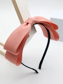 1 件女式粉色双蝴蝶结头带，简约可爱少女风格，适合日常、工作、节日派对装 - 米色 - 查看 8