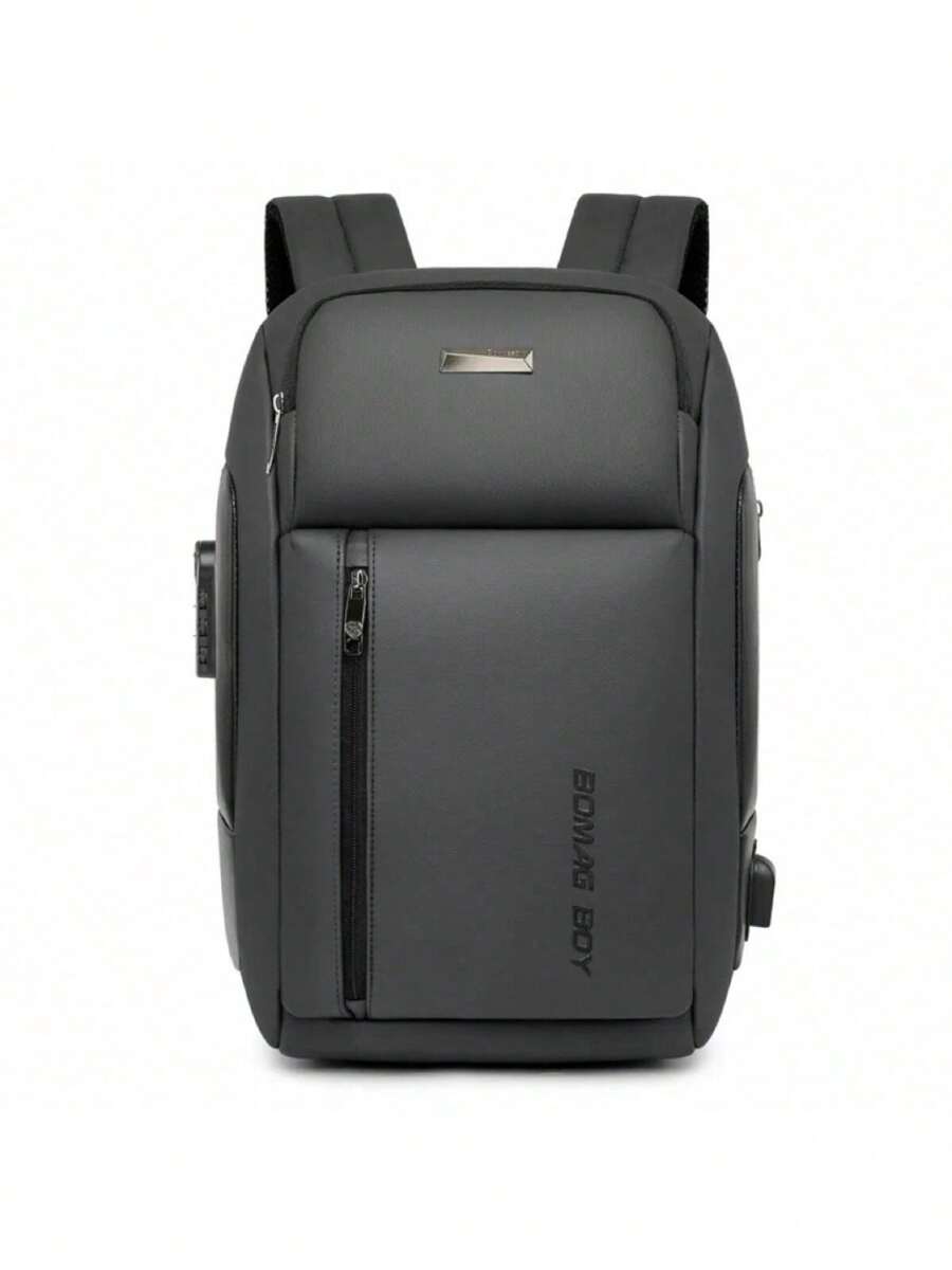 Waterproof, Reinforced, Anti-Theft, Password Lock, USB School Backpack For Young Students - Xám - Xem 1